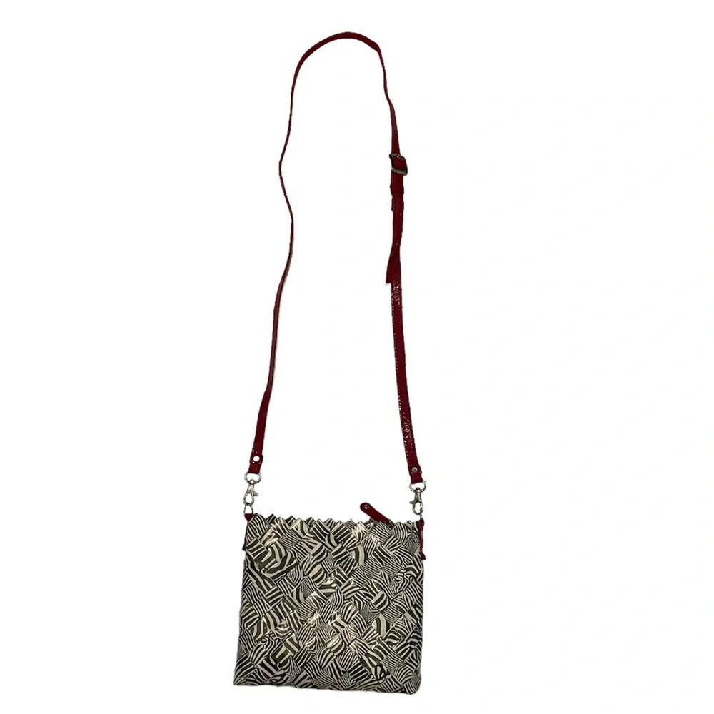 Nahui Ollin Candy Wrapping Black White Red Paper Crossbody Bag